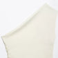 TRZA Women's Asymmetric Draped Blouse One Shoulder Side Zipper Chic Fashion Top Female Shirt