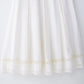 TRAFZA Women Fashion O-Neck Crocheting Details White Skirt Suit Short-sleeve Blouse+Side Zipper White Pleated Midi Se Long Skirt