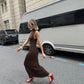 Tossy Sleeveless Knitwear Turtleneck Long Dress Female Slim Elegant Fashion Autumn 2023 Ribbed Knit Dress For Women Maxi Dress