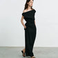 Elegant High-Waisted A- Line Skirt For Women Summer Commuting Long Dress Textile Song WhiteDrapedSideSlitLongDress