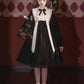 Contract Color Lolita Dress for Women Gothic Style Dark Girl Japanese Retro Op Dress Autumn and Winter Long Sleeve Black Dress