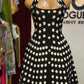 Tuularose Knit Backless Short Dress Women's High Waist Sleeveless Polka Dot Neck Dress Elegant Vintage Party Evening Dress 2025
