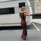 Tossy Sleeveless Knitwear Turtleneck Long Dress Female Slim Elegant Fashion Autumn 2023 Ribbed Knit Dress For Women Maxi Dress