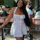 Tuularose Knit Backless Short Dress Women's High Waist Sleeveless Polka Dot Neck Dress Elegant Vintage Party Evening Dress 2025