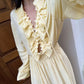Talenza Casual Chiffon Shirt Women Fashion Pleated Lace-up Solid Lace Top Summer Vacation Loose Vintage Elegant  Female Blouses