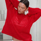 Original Fashion Hollow Out Knit Shirt Spring And Summer Women's Perspective Thin O-Neck Loose Elastic Long Sleeve Knit T-shirt