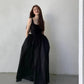 Black Strapless Long Dress Women Fashion Slim Sleeveless O-Neck High Waist Dresses Female 2025 Spring Summer new  Party Vestidos