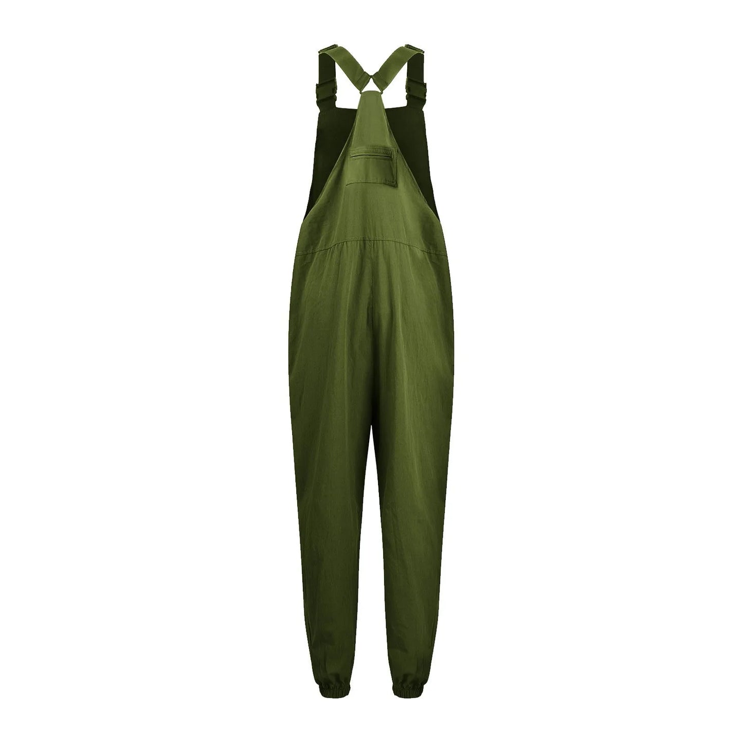 Women'S Jumpsuits Summer Fashion Casual Loose Wide Leg Jumpsuits Solid Color Insert Pockets Retro Button Strap Jumpsuits