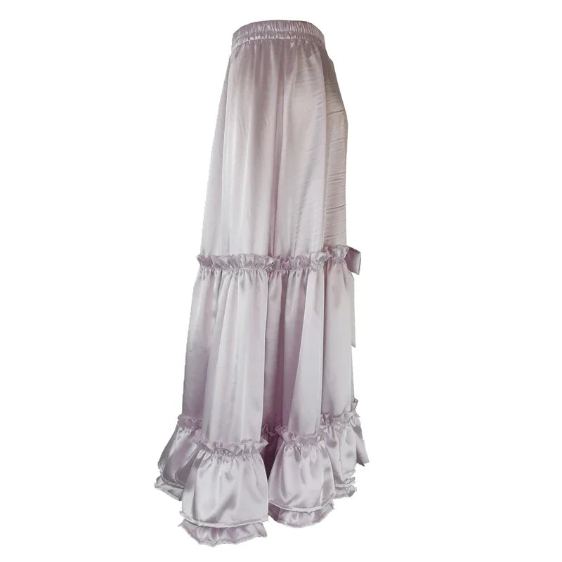 Elegant Pink Satin Women Prom Skirt Spaghetti Strap Sweetheart A-Line Tea Length Fancy Lace High Quality Female Party Gowns