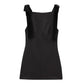 TRZA-Women's Contrast Velvet Bow Mini Dress, Straight Neck, Back Zipper, Female Dresses, Sexy Fashion