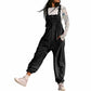 Women'S Jumpsuits Summer Fashion Casual Loose Wide Leg Jumpsuits Solid Color Insert Pockets Retro Button Strap Jumpsuits