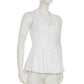 Tuularose White Sexy Top Elegant V Neck Slim Sleeveless Backless Top Casual Beach Vacation High Street Commuter Female Tops 2025