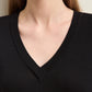 Amii Minimalism 2024 Women's Knitted Dresses Summer New V-neck Spliced Chiffon Short-sleeve Female Slim Fishtail Dress 12442152