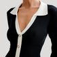 Tossy Ruffled Bow Knit Mini Dress Women's Summer Backless Contrast Cardigan Lace-Up Elegant Dress Female Knitwear Bandage Dress