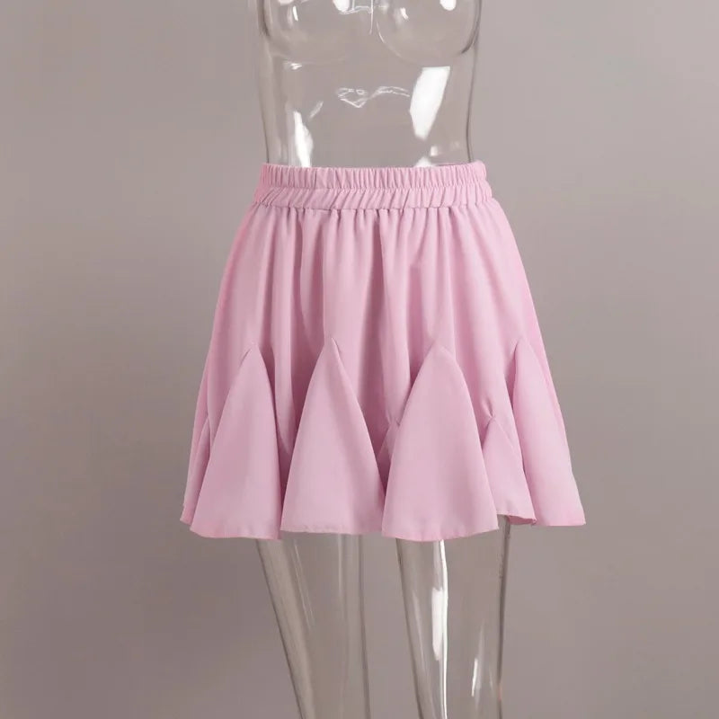Tuularose Summer Ruffle Short Skirt Women 2025 Summer New Y2k Pleated Patchwork Skirt Casual Streetwear Office Lady Female Skirt