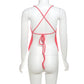 TARUXY Knitted Hollow Tanks Top Female Sexy Backless Lace Up Solid Sweater Vest Slim Halter Short Tops Casual 2025 Summer New