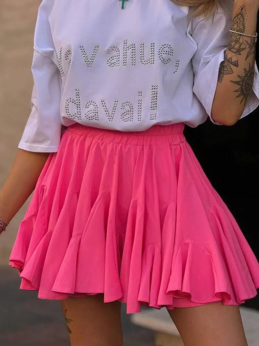 Tuularose Summer Ruffle Short Skirt Women 2025 Summer New Y2k Pleated Patchwork Skirt Casual Streetwear Office Lady Female Skirt