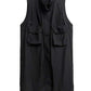 [EAM] Women Green Pocket Hem Drawstring Big Size Vest Dress New Stand Collar Sleeveless Fashion Tide Spring Autumn 2025 1DJ0147