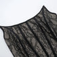 Talenza Black Lace Strapless Dress Women's Sexy Sleeveless Pleated A-Line High Waist Dress Backless Off Shoulder Y2k Party Dress