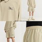 INFLATION Spring Oversized Tracksuit Sportswear Unisex Pique Fabric Embroidery Long Sleeve Tees and Shorts Set