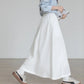 Elegant White A- Line Mini Skirt Women's Spring Summer New French Style Long Skirt Slimming Polyester Fiber Solid Color Skirt