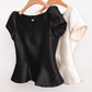 2025 Blusas Mujer De Moda Solid O Neck Shirts Women Puff Sleeve Summer Blouses Crop Tops Fashion Zipper Temperament Blouse