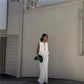 Women's Ruffled Lace Up Suit Blouse Long Skirt High Street Suit Solid Color Skirt 2 Piece High Street Suit 2024 New Suit