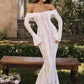 TARUXY Black Lace Flare Sleeve Dress One-Shoulder Women's Slim Tight Waist Sexy Gown Dress Elegant Strapless Long Fishtail Dress