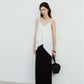 Elegant High-Waisted A- Line Skirt For Women Summer Commuting Long Dress Textile Song WhiteDrapedSideSlitLongDress