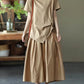 Max LuLu Japan Style Summer Streetwear Fashion Women Khaki A-Line Skirts Ladies Elastic Casual Long Skirt Girls Vintage Clothes