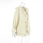 Tuularose New Casual Shorts Two-piece Set Women's Ruffled Loose Tie Top Simple Shorts Set Office Lady Summer Female Shorts Set