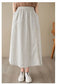 High Waist Casual Embroidery Skirts Women New Arrival 2024 Summer Vintage Style Solid Cotton Linen Female A-line Long Skirt