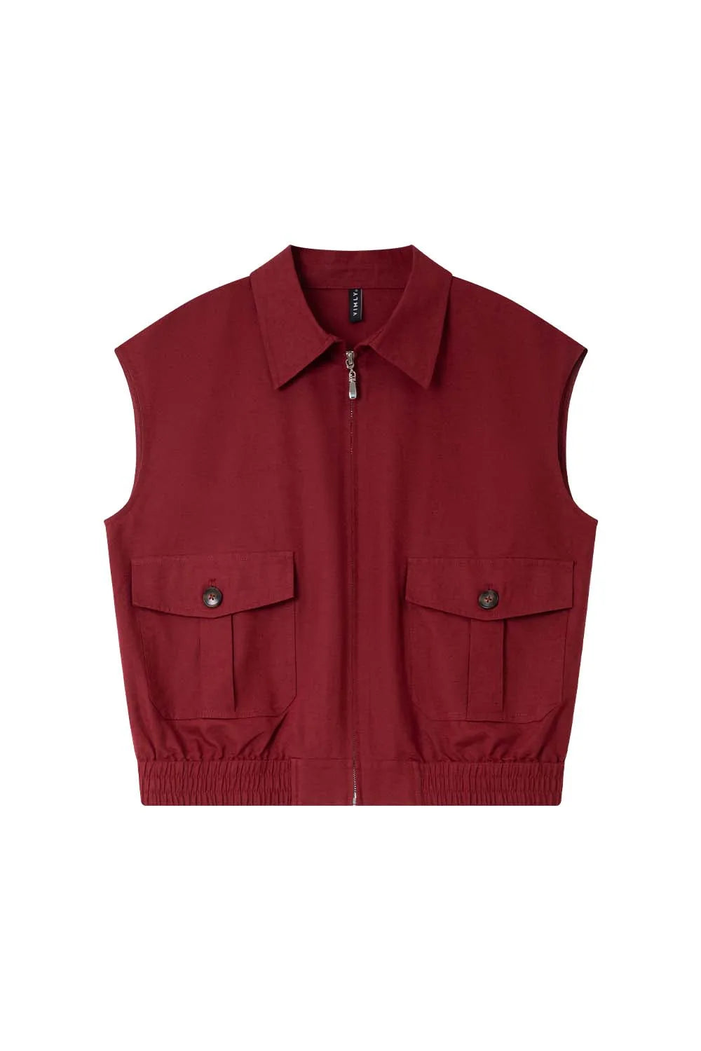 VIMLY Women's Commuter Vest Coat 2025 Summer Simple Fashion Sleeveless Zipper Lapel Neck Vest Coat Female Casual Short Waistcoat