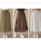 High Waist Casual Embroidery Skirts Women New Arrival 2024 Summer Vintage Style Solid Cotton Linen Female A-line Long Skirt