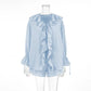 Tuularose New Casual Shorts Two-piece Set Women's Ruffled Loose Tie Top Simple Shorts Set Office Lady Summer Female Shorts Set