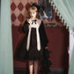 Contract Color Lolita Dress for Women Gothic Style Dark Girl Japanese Retro Op Dress Autumn and Winter Long Sleeve Black Dress