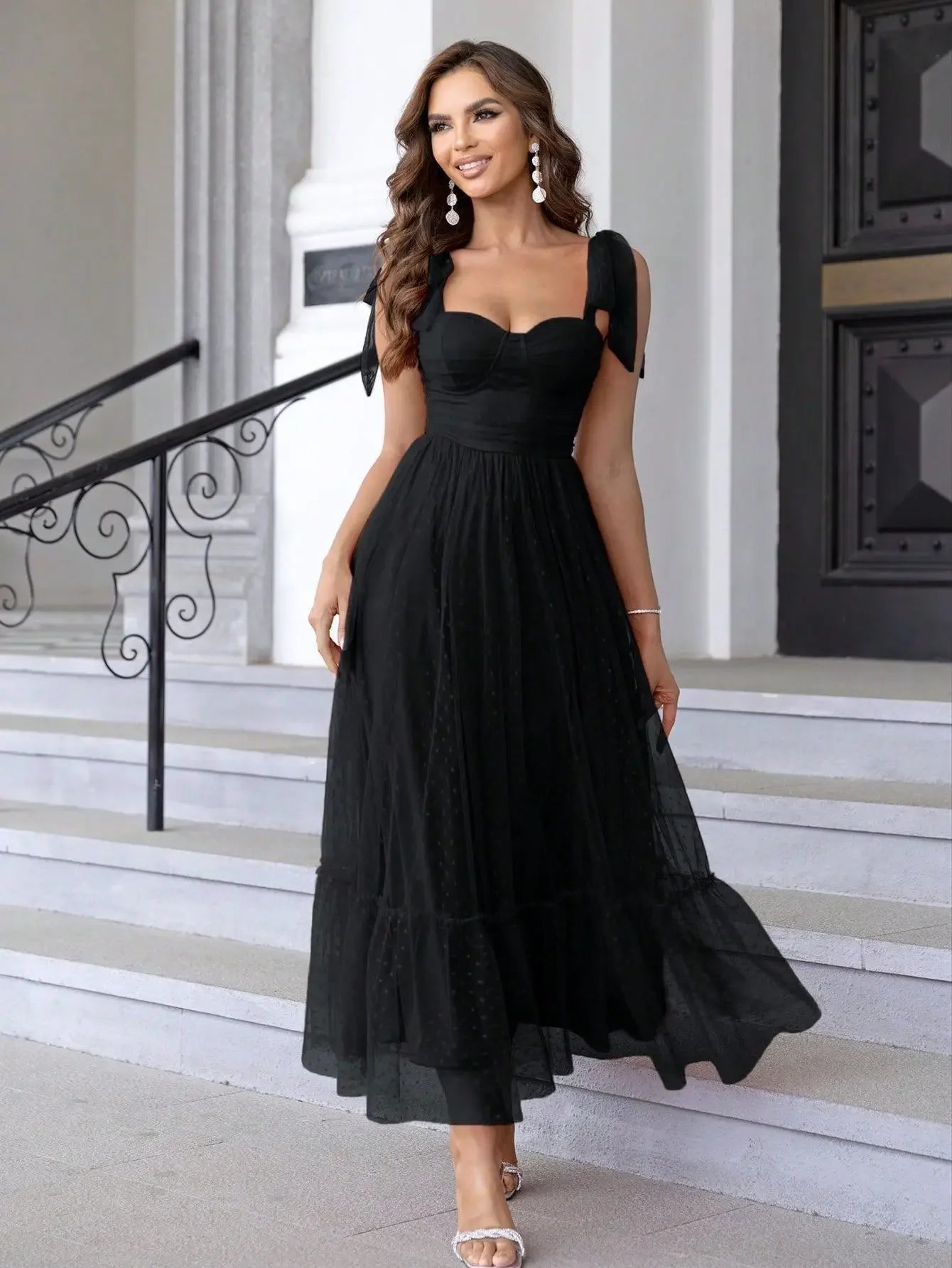 Elegant Classic Gown Women's Double Layer Mesh Lining Corset Skirt High End Fashion Fairy Kimono For Special Occasions