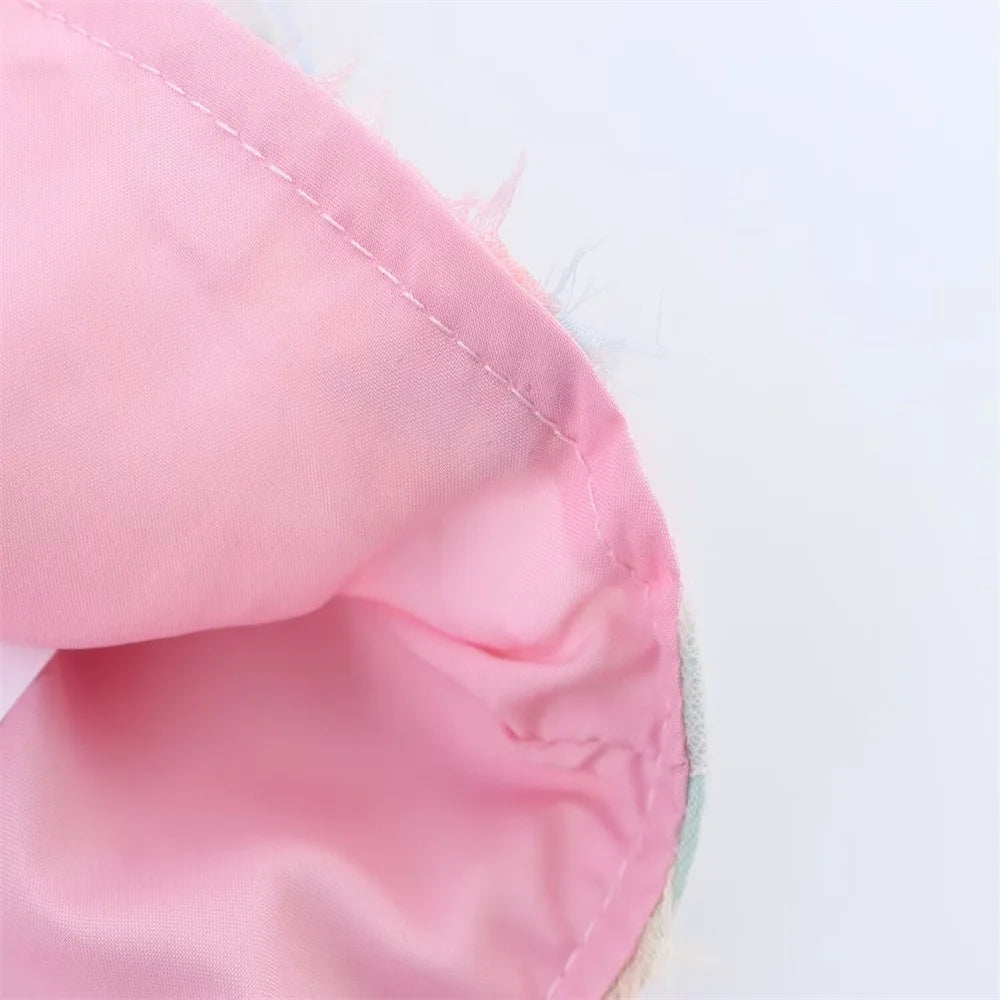 PB&ZA 2025 Women's Pink Short - length Blouse with Colorful Floral Embroidery Puff Sleeves and Collar for a Sweet Look