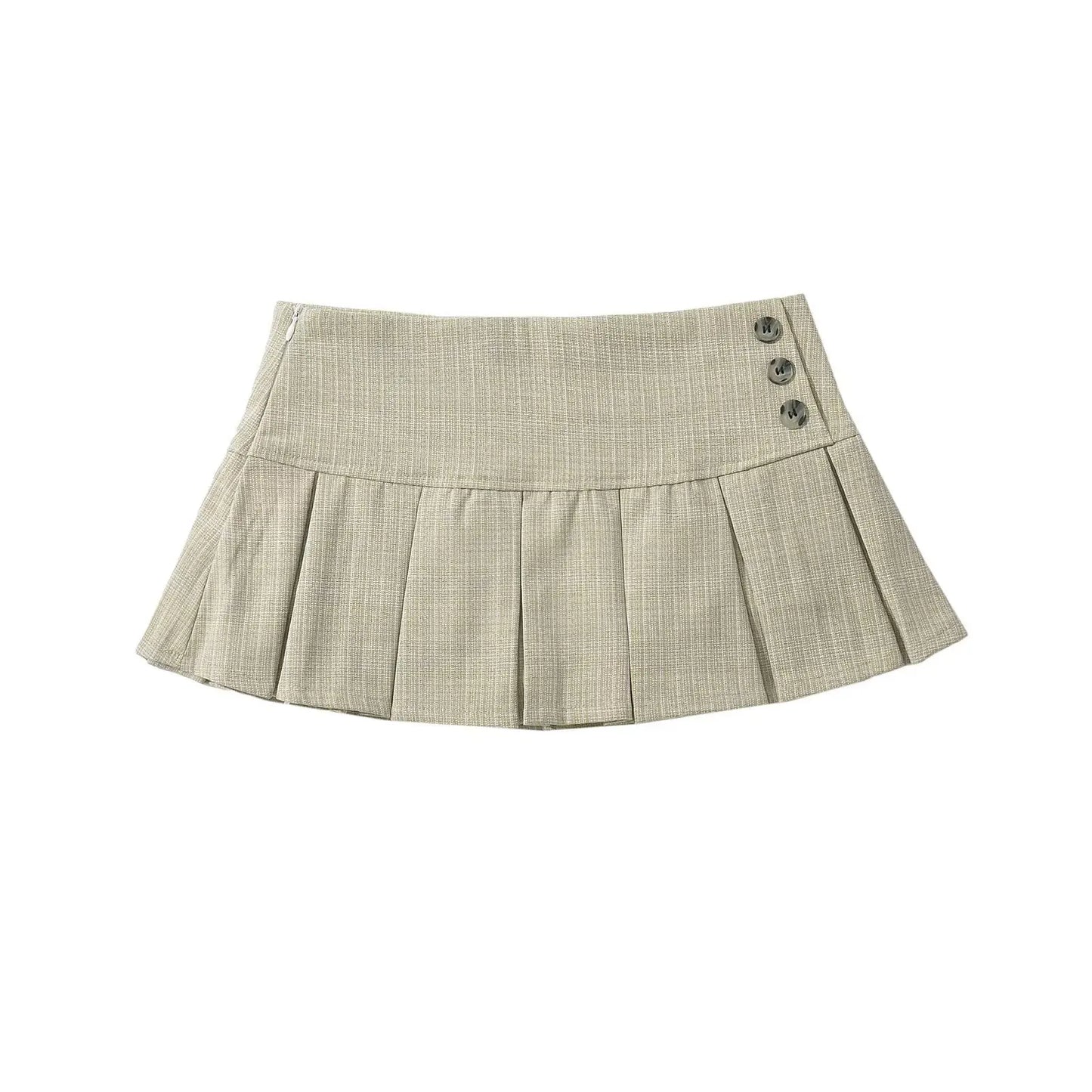 Summer mini skirts woman vintage clothes elegant skirts for women y2k clothes skirts pleated preppy skirt with shorts button up