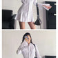 HOUZHOU Black Shirt Dress Women Elegant Vintage Long Sleeve Dresses Sexy Gothic Pleated Streetwear Turn-down Collar Casual Robe
