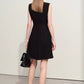 Amii Minimalism 2024 Summer New Sleeveless Small Black Dress Short Slim Half-high Neck Fashion Female Dresses for Women 12452052