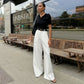 Light Luxury White Women Wide Leg Pants Spring and Autumn Temperament Versatile Commuting Leisure High Waist Straight Leg Pants