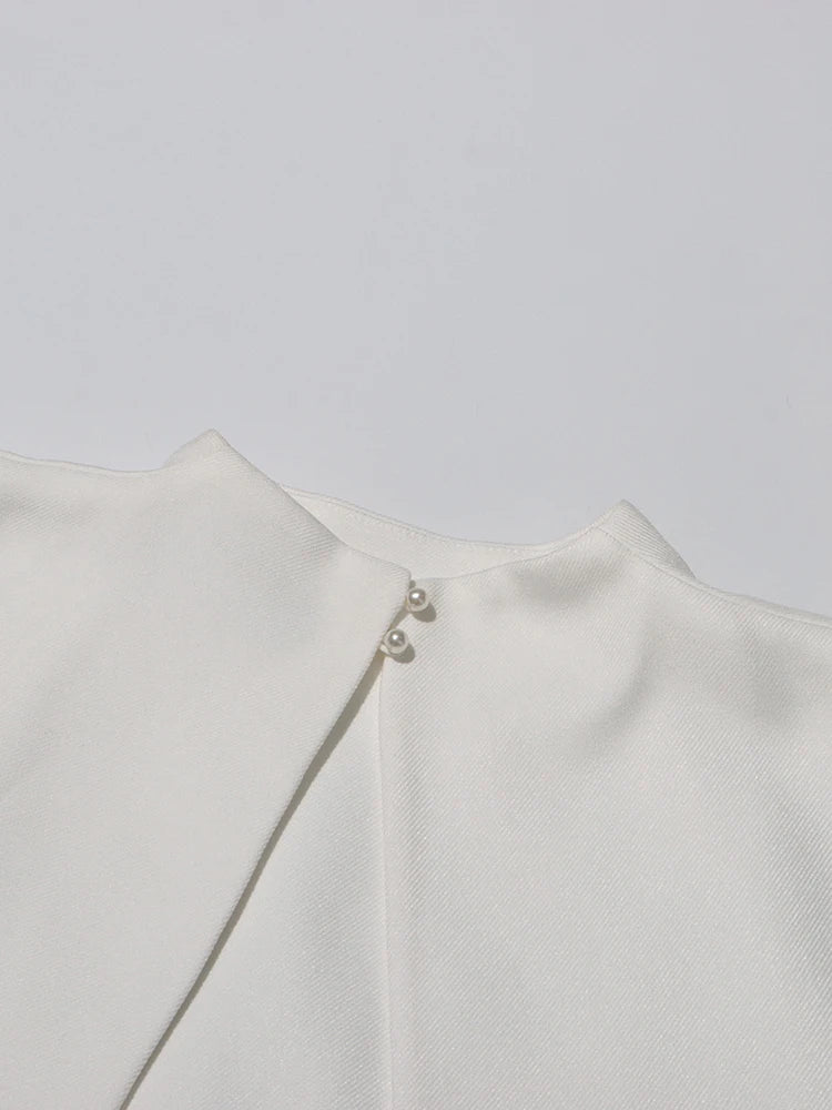 TWOTWINSTYLE Detachable Cloak Elegant Dresses For Women Square Collar Sleeveless High Waist Hit Color Split Dress Female Fashion