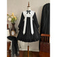 Contract Color Lolita Dress for Women Gothic Style Dark Girl Japanese Retro Op Dress Autumn and Winter Long Sleeve Black Dress