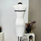 2025 Women Celebrity Sexy Backless Halter Button Bodycon Black Mini Bandage Dress Elegant Evening Club Party Dresses Vestidos