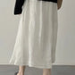 French Style A- Line Cotton Linhing Skirt Women's Summer High Waist Slimming Loose Midi Skirt Tea Break Fashion plus Size