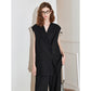 TOYOUTH Women Blazer 2025 Spring New Old Money Style Back Split Mid Length Sleeveless Elegant OL Workwear Jacket