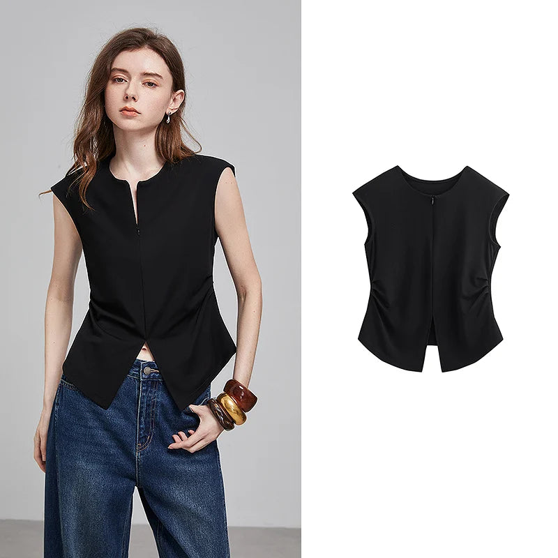 TOYOUTH Women Short Sleeve T shirt 2025 Spring New Tops 8521004