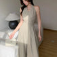 Fashion Elegant Women's Maxi Jumpsuits Style Formal Casual Hatler Bandage Bow Backless Long Pants Party Mujer Loose Rompers Lady