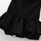 TRZA-Strapless Mini Dress for Women with Rhinestones, Straight Neck, Back Zipper, Female Dresses, Sexy Fashion
